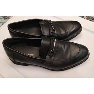 Bruno Marc Womens 11 Black Vegan Leather Loafer Shoe Slip On Classic Dress Flat